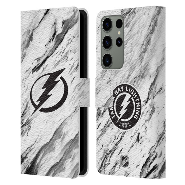 NHL Tampa Bay Lightning Marble Leather Book Wallet Case Cover For Samsung Galaxy S23 Ultra 5G