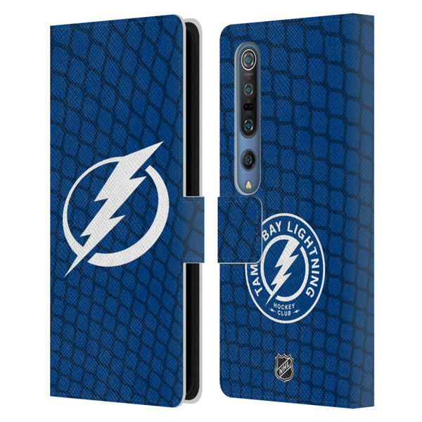 NHL Tampa Bay Lightning Net Pattern Leather Book Wallet Case Cover For Xiaomi Mi 10 5G / Mi 10 Pro 5G