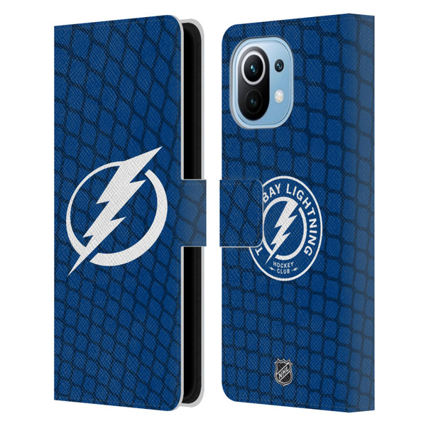 NHL Tampa Bay Lightning Net Pattern Leather Book Wallet Case Cover For Xiaomi Mi 11