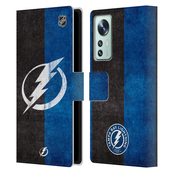 NHL Tampa Bay Lightning Half Distressed Leather Book Wallet Case Cover For Xiaomi 12