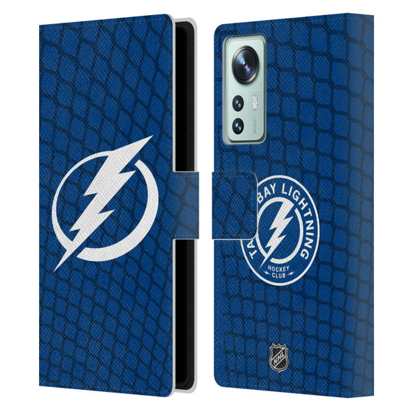 NHL Tampa Bay Lightning Net Pattern Leather Book Wallet Case Cover For Xiaomi 12