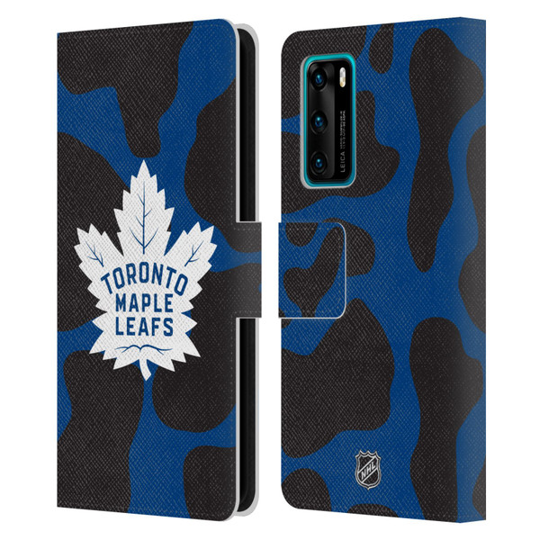 NHL Toronto Maple Leafs Cow Pattern Leather Book Wallet Case Cover For Huawei P40 5G