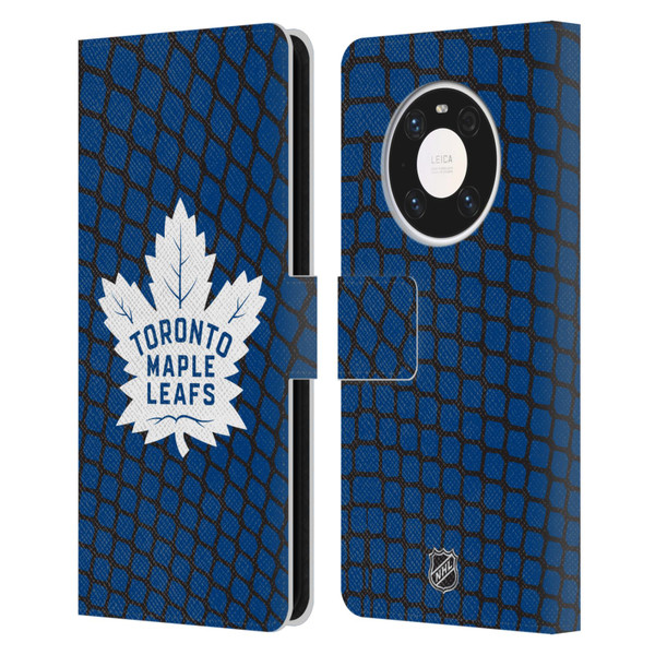 NHL Toronto Maple Leafs Net Pattern Leather Book Wallet Case Cover For Huawei Mate 40 Pro 5G