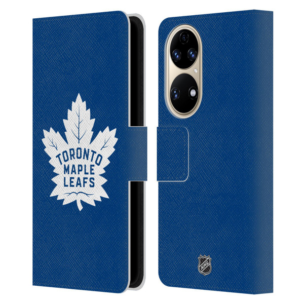 NHL Toronto Maple Leafs Plain Leather Book Wallet Case Cover For Huawei P50