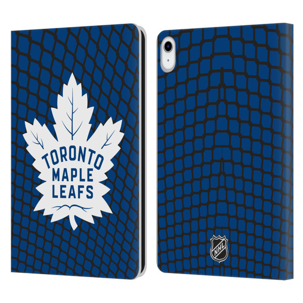 NHL Toronto Maple Leafs Net Pattern Leather Book Wallet Case Cover For Apple iPad 10.9 (2022)