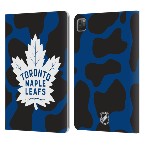 NHL Toronto Maple Leafs Cow Pattern Leather Book Wallet Case Cover For Apple iPad Pro 11 2020 / 2021 / 2022
