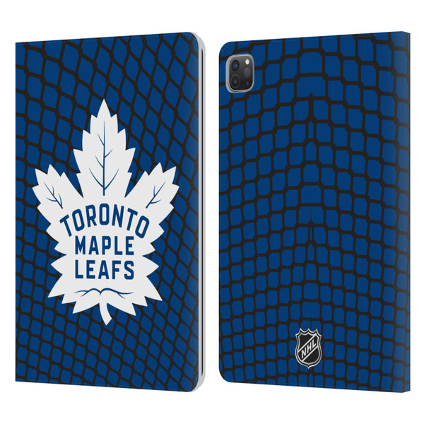 NHL Toronto Maple Leafs Net Pattern Leather Book Wallet Case Cover For Apple iPad Pro 11 2020 / 2021 / 2022