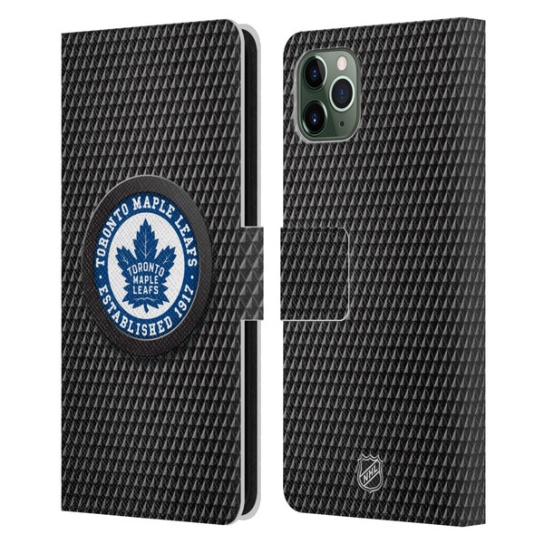 NHL Toronto Maple Leafs Puck Texture Leather Book Wallet Case Cover For Apple iPhone 11 Pro Max