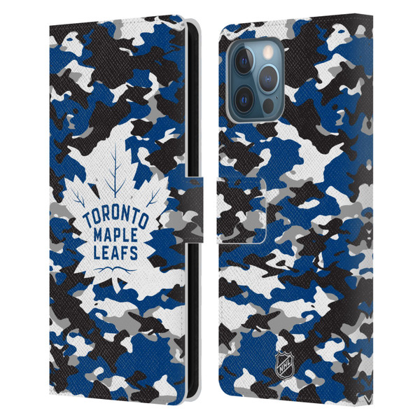 NHL Toronto Maple Leafs Camouflage Leather Book Wallet Case Cover For Apple iPhone 12 Pro Max