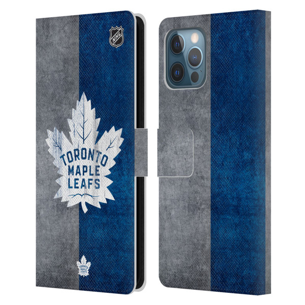 NHL Toronto Maple Leafs Half Distressed Leather Book Wallet Case Cover For Apple iPhone 12 Pro Max