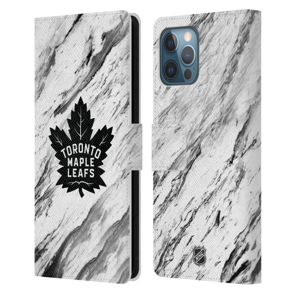 NHL Toronto Maple Leafs Marble Leather Book Wallet Case Cover For Apple iPhone 12 Pro Max