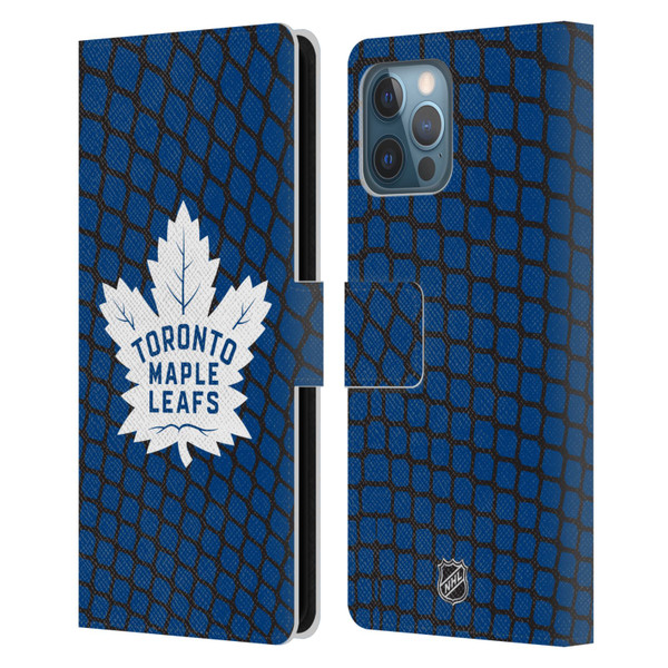 NHL Toronto Maple Leafs Net Pattern Leather Book Wallet Case Cover For Apple iPhone 12 Pro Max
