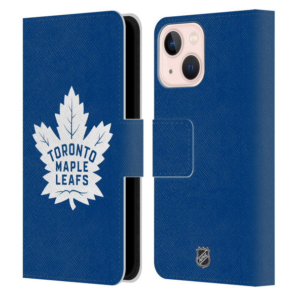 NHL Toronto Maple Leafs Plain Leather Book Wallet Case Cover For Apple iPhone 13 Mini