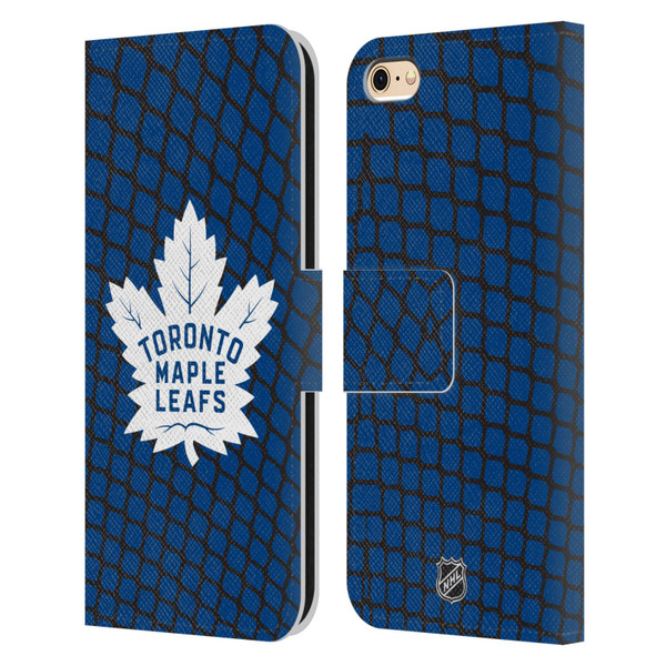 NHL Toronto Maple Leafs Net Pattern Leather Book Wallet Case Cover For Apple iPhone 6 / iPhone 6s