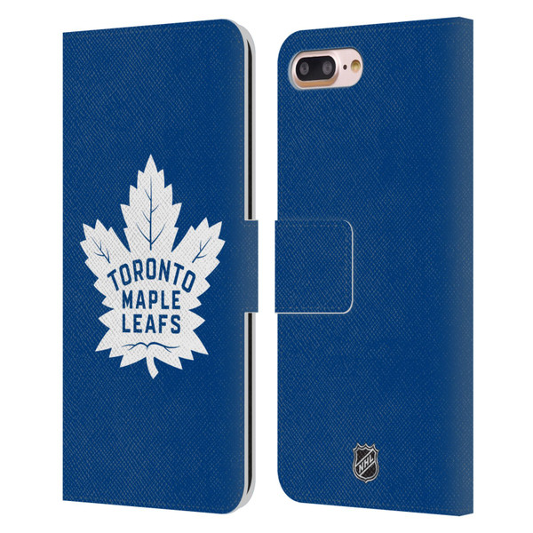 NHL Toronto Maple Leafs Plain Leather Book Wallet Case Cover For Apple iPhone 7 Plus / iPhone 8 Plus