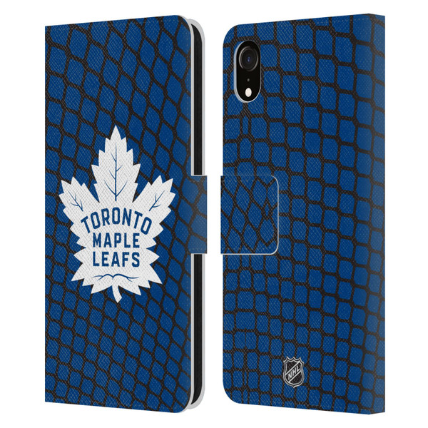 NHL Toronto Maple Leafs Net Pattern Leather Book Wallet Case Cover For Apple iPhone XR