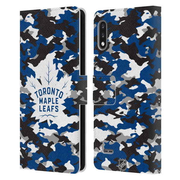 NHL Toronto Maple Leafs Camouflage Leather Book Wallet Case Cover For LG K22