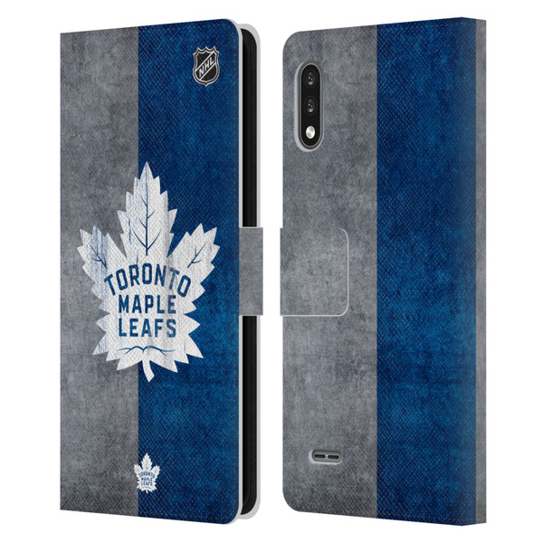 NHL Toronto Maple Leafs Half Distressed Leather Book Wallet Case Cover For LG K22