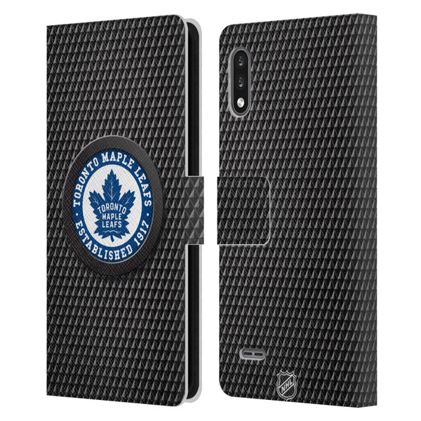 NHL Toronto Maple Leafs Puck Texture Leather Book Wallet Case Cover For LG K22