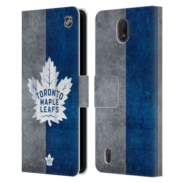 NHL Toronto Maple Leafs Half Distressed Leather Book Wallet Case Cover For Nokia C01 Plus/C1 2nd Edition