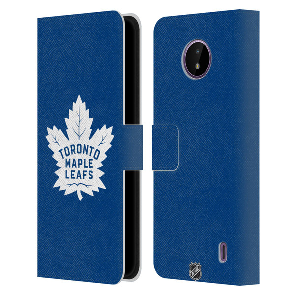 NHL Toronto Maple Leafs Plain Leather Book Wallet Case Cover For Nokia C10 / C20