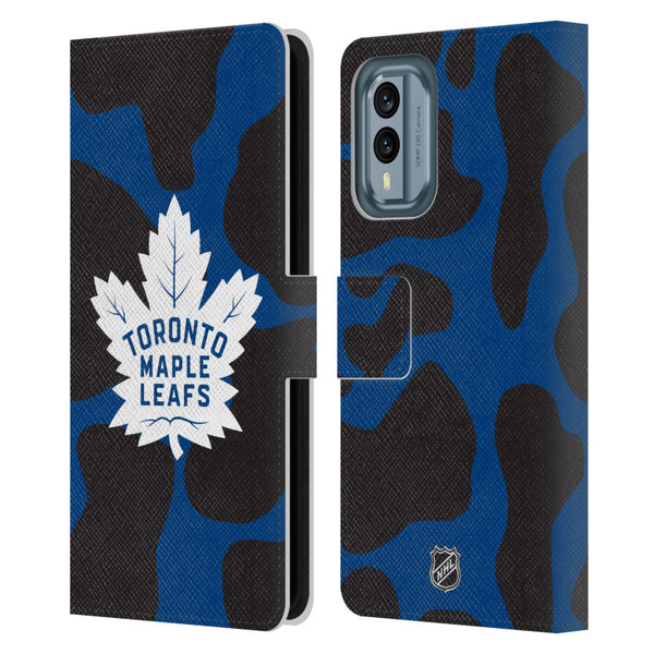 NHL Toronto Maple Leafs Cow Pattern Leather Book Wallet Case Cover For Nokia X30