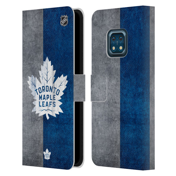 NHL Toronto Maple Leafs Half Distressed Leather Book Wallet Case Cover For Nokia XR20