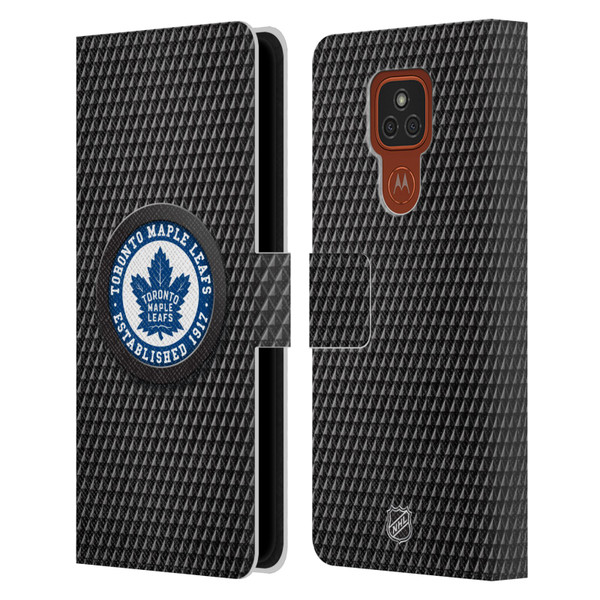 NHL Toronto Maple Leafs Puck Texture Leather Book Wallet Case Cover For Motorola Moto E7 Plus