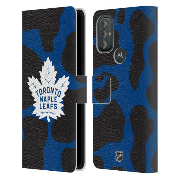 NHL Toronto Maple Leafs Cow Pattern Leather Book Wallet Case Cover For Motorola Moto G10 / Moto G20 / Moto G30