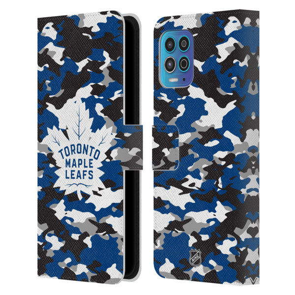 NHL Toronto Maple Leafs Camouflage Leather Book Wallet Case Cover For Motorola Moto G100