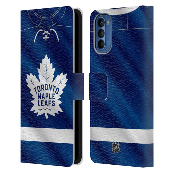 NHL Toronto Maple Leafs Jersey Leather Book Wallet Case Cover For Motorola Moto G41