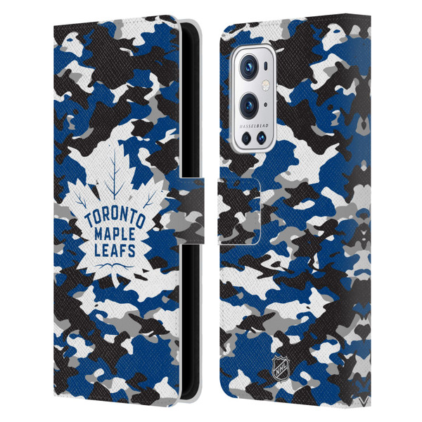 NHL Toronto Maple Leafs Camouflage Leather Book Wallet Case Cover For OnePlus 9 Pro