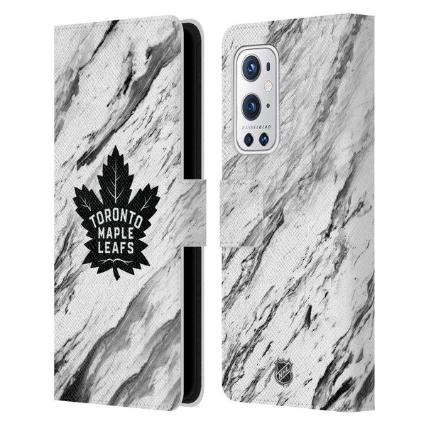 NHL Toronto Maple Leafs Marble Leather Book Wallet Case Cover For OnePlus 9 Pro