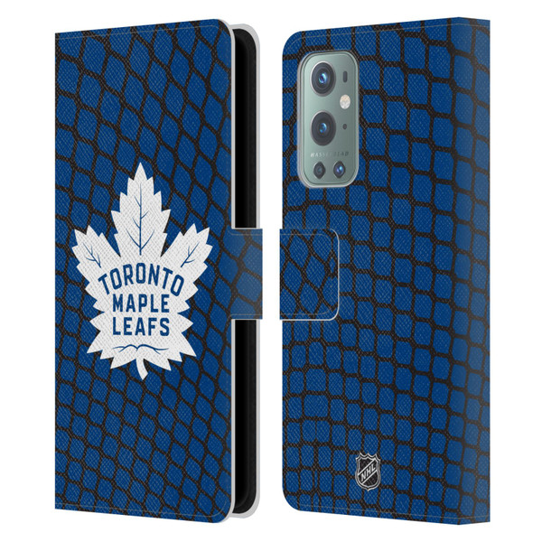 NHL Toronto Maple Leafs Net Pattern Leather Book Wallet Case Cover For OnePlus 9