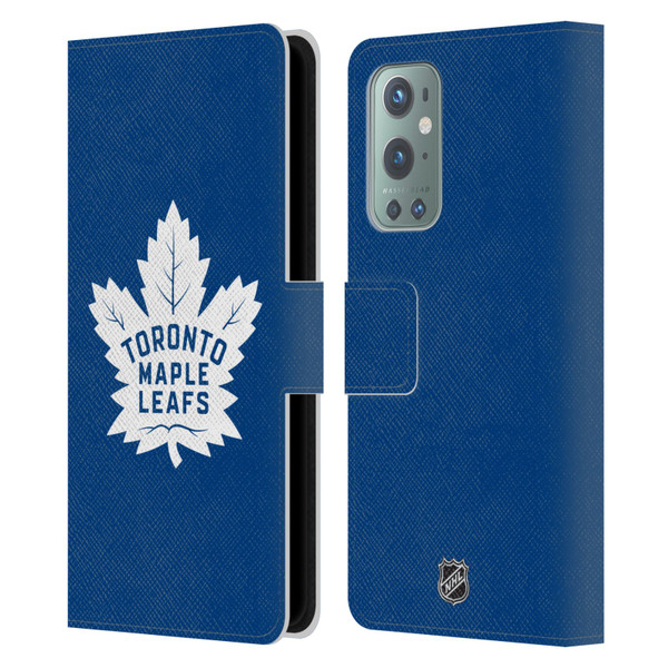 NHL Toronto Maple Leafs Plain Leather Book Wallet Case Cover For OnePlus 9