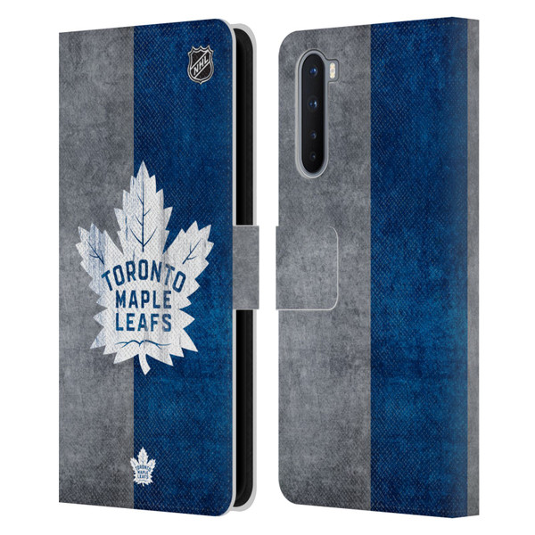 NHL Toronto Maple Leafs Half Distressed Leather Book Wallet Case Cover For OnePlus Nord 5G