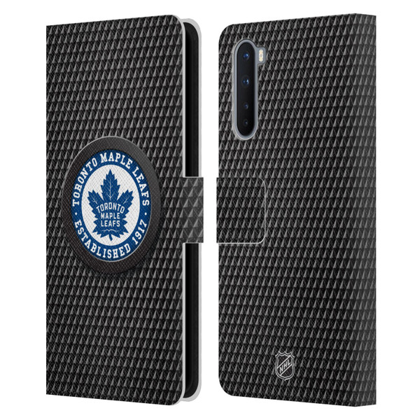 NHL Toronto Maple Leafs Puck Texture Leather Book Wallet Case Cover For OnePlus Nord 5G
