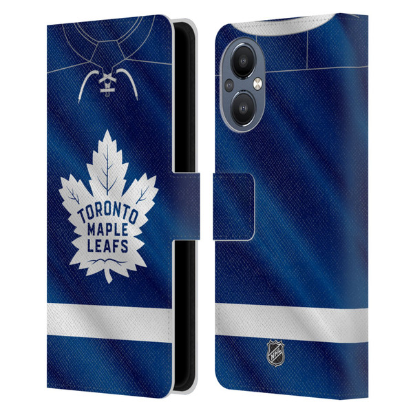 NHL Toronto Maple Leafs Jersey Leather Book Wallet Case Cover For OnePlus Nord N20 5G