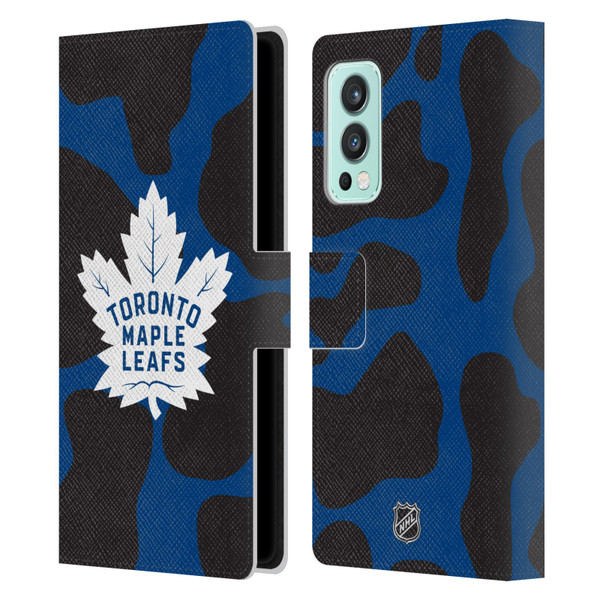 NHL Toronto Maple Leafs Cow Pattern Leather Book Wallet Case Cover For OnePlus Nord 2 5G