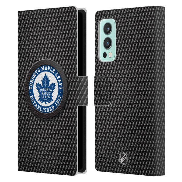 NHL Toronto Maple Leafs Puck Texture Leather Book Wallet Case Cover For OnePlus Nord 2 5G