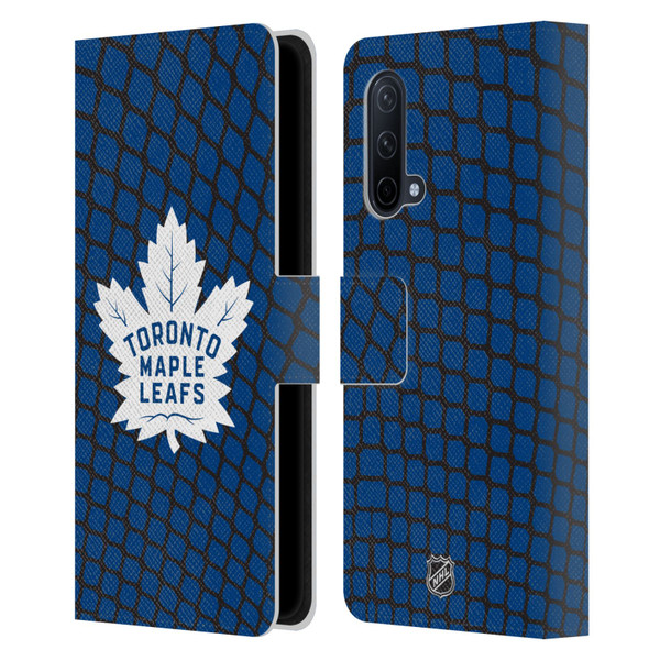 NHL Toronto Maple Leafs Net Pattern Leather Book Wallet Case Cover For OnePlus Nord CE 5G
