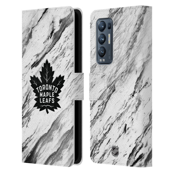 NHL Toronto Maple Leafs Marble Leather Book Wallet Case Cover For OPPO Find X3 Neo / Reno5 Pro+ 5G