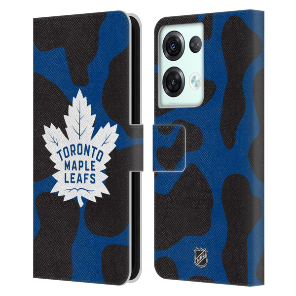NHL Toronto Maple Leafs Cow Pattern Leather Book Wallet Case Cover For OPPO Reno8 Pro