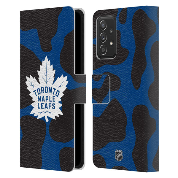 NHL Toronto Maple Leafs Cow Pattern Leather Book Wallet Case Cover For Samsung Galaxy A53 5G (2022)