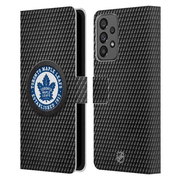 NHL Toronto Maple Leafs Puck Texture Leather Book Wallet Case Cover For Samsung Galaxy A73 5G (2022)