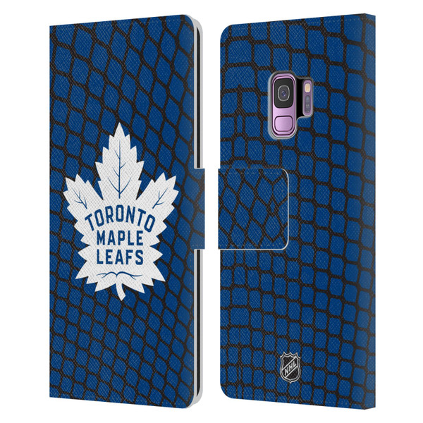 NHL Toronto Maple Leafs Net Pattern Leather Book Wallet Case Cover For Samsung Galaxy S9