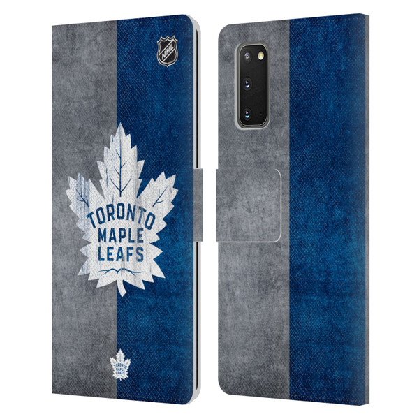 NHL Toronto Maple Leafs Half Distressed Leather Book Wallet Case Cover For Samsung Galaxy S20 / S20 5G