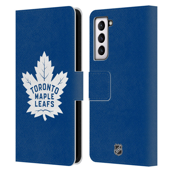 NHL Toronto Maple Leafs Plain Leather Book Wallet Case Cover For Samsung Galaxy S21 5G