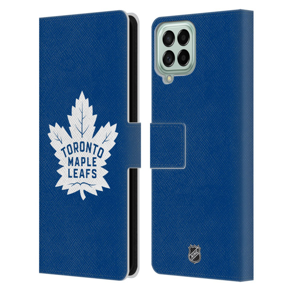 NHL Toronto Maple Leafs Plain Leather Book Wallet Case Cover For Samsung Galaxy M33 (2022)