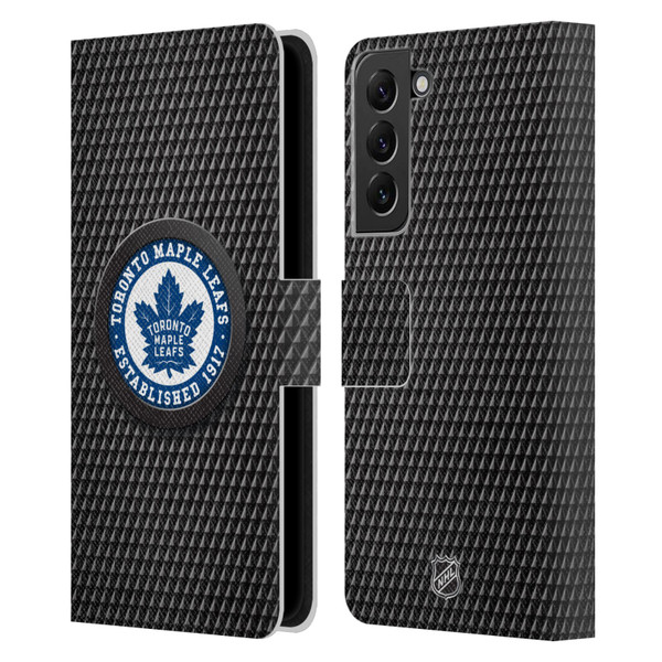NHL Toronto Maple Leafs Puck Texture Leather Book Wallet Case Cover For Samsung Galaxy S22+ 5G